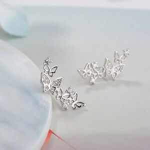 "Glitter Hollow Butterflies 18k Gold Plated Butterfly Earrings UNVN12425